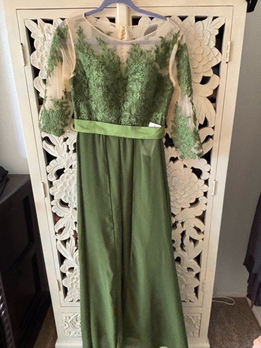 Emerald Green Beautiful NWT formal gown/pant jumpsuit with gorgeous sheer top
